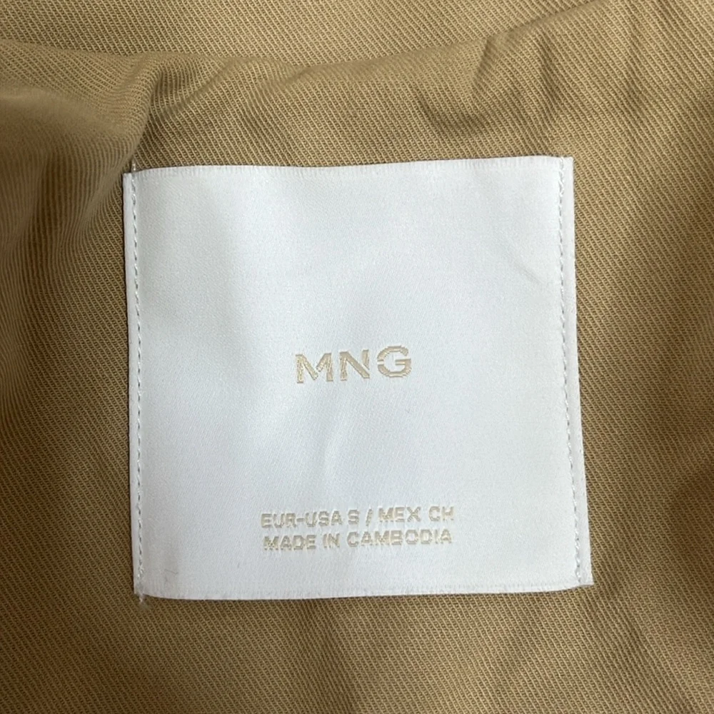 MNG Sleeveless Button-Down Trench Coat Khaki Small - Picture 9 of 13